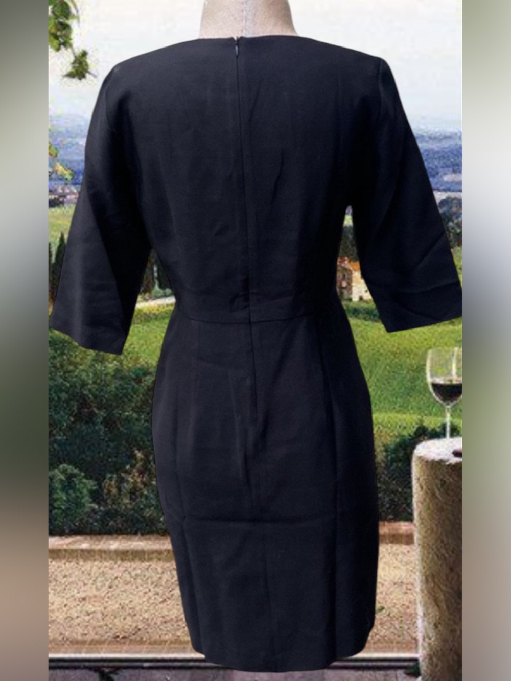 Stella McCartney beautiful black wool silk blend classic dress from Saks NY - Picture 2 of 11